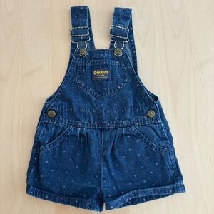 Vintage oshkosh shortall pink tulip pattern 3T made in USA